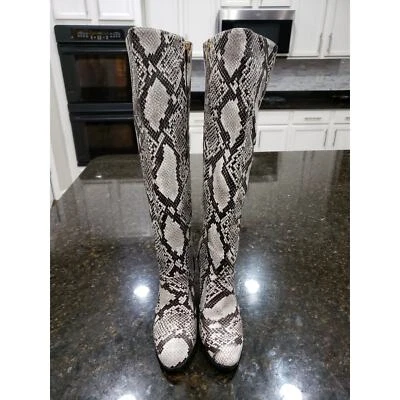 Botas de cuña de bambú para mujer 8 multi imitación cuero estampado de serpiente punta redonda cremallera lateral Foto 1 de 4