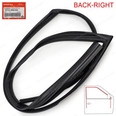 Fits Honda Civic Sedan 1992 - '95 Rear Right Glass Run Channel Rubber Seal Door - Image 1 of 4
