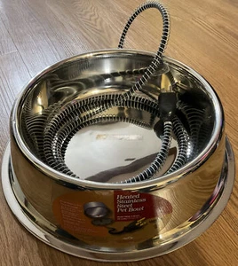 API Stainless Steel Heated Pet Bowl, 5 Quart - Picture 1 of 4