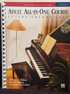 BOOK WITH CD: Alfred's Basic Adult All-In-One Piano Course: LEVEL 2 Palmer Manus - Picture 1 of 5