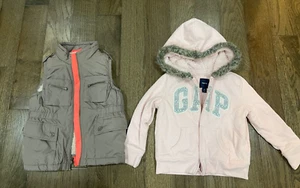 Lot of 2, Toddler Girls Crewcuts & Gap Jacket & Vest, Size 4/5 - Picture 1 of 5