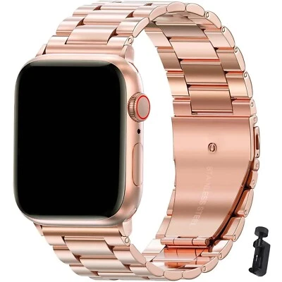 Correa de acero inoxidable para Apple Watch correa 49 mm 45 mm 41 mm 40 mm 44 mm metal correa Foto 1 de 4