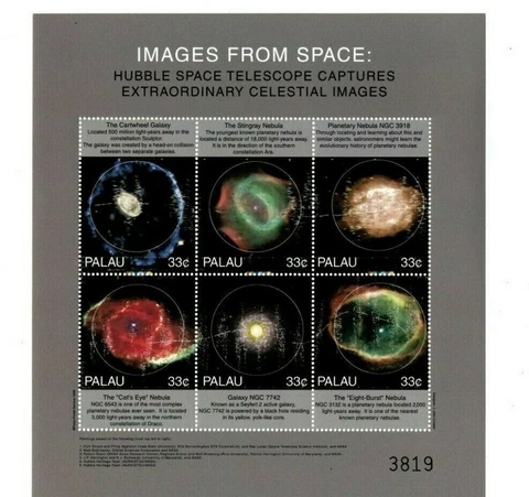 Palau - 1999 - Images From Space - Sheet of 6 stamps - Scott #524 - MNH Cover