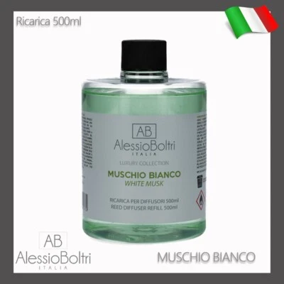 RICARICA PROFUMO AMBIENTE CASA PER DIFFUSORI BASTONCINI 500ML MUSCHIO BIANCO - Immagine 1 di 2