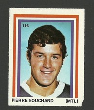 Pierre Bouchard Montreal Canadiens 1972-73 Eddie Sargent Hockey Sticker Stamp