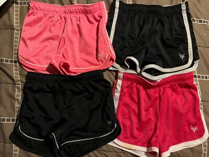 Justice Girl Size 8 Hot Pink & Black Lot of 4 Spring Summer Mesh Sports Shorts - Picture 1 of 1