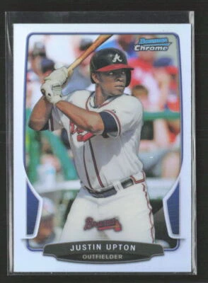 2013 Bowman Chrome #96 Justin Upton Refractors Atlanta Braves (Q) - Image 1 of 2