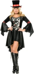 Vicki Vampiress Vampire Gothic Witch Black Dress Up Halloween Sexy Adult Costume - Picture 1 of 10