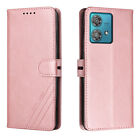 For Motorola G54 G84 Lxuury Solid Color Pu Leather Flip Wallet Case Phone Cover