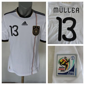 Germany WC 2010 Home Jersey #13 Muller Adidas White Shirt Size S Soccer Football - Picture 1 of 12