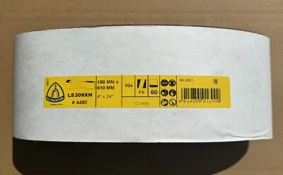 Klingspor Sanding Belts 100 x 610mm Belt Sander Sheets Sandpaper 10 Pack LS309XH