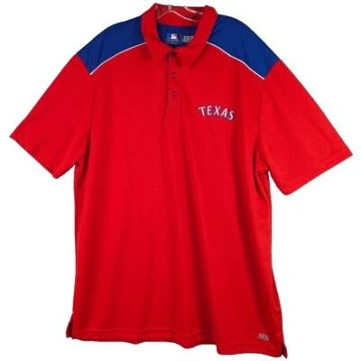 Camisa polo masculina Texas TX3 legal colorblock vermelha azul logotipo bordado tamanho 2XL - Imagem 1 de 4