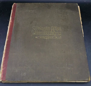 1920 huge antique Atlas of Chippewa County Wisconsin Color Maps Falls RARE - Picture 1 of 15