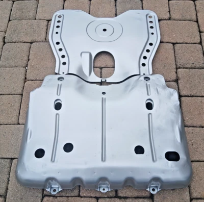 Toyota 4Runner 96-02 Tacoma 95-4 OEM 2Pc SILVER Skid Plate Engine Lower Cover #2 - Image 1 of 4