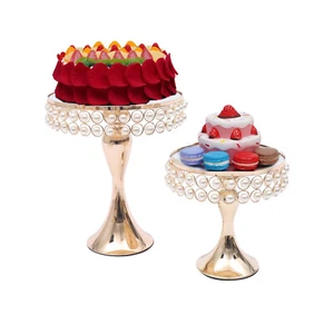Soporte de pastel de oro 9 piezas boda fiesta postre exhibición pastel soporte placas nuevo - Imagen 1 de 12