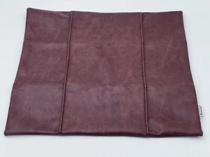 Throw Pillow Faux Leather over Cognac Leather 18 X 18 Inches - Picture 1 of 12