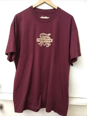 Primitive Gold Dragon Good For Life Skateboarding Burgundy T Shirt Size XL Rare - Image 1 of 4