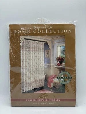 NEW Bradlees Vintage Fabric Shower Curtain Pink & White Floral VTG 70x72 Chateau - Image 1 of 4