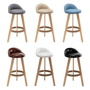 Height Barstool, Counter Barstool, with Back with Wooden Frame Bar Stool, Bar - Picture 1 of 40