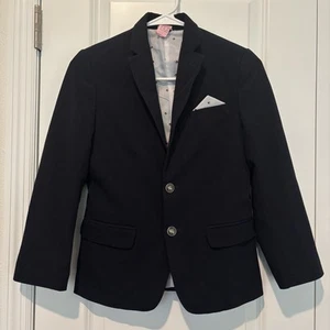 Tommy Hilfiger Boys TH Flex Black 2 Button Blazer Jacket Sz 10 - Picture 1 of 10
