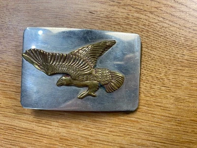 Gold and Silver Tone Soaring Eagle Belt Buckle - Image 1 of 3