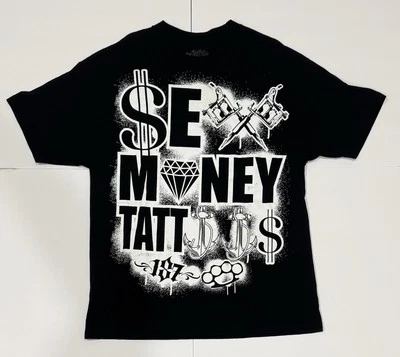 Men's T-shirt XL Black Sex Money Tattoos 187 inc. Graphic Tee Shirt - Image 1 of 3