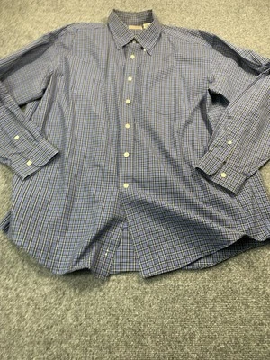 L.L. Bean Shirt Mens XL Plaid Long Sleeve Pocket Button Up Blue - Image 1 of 4