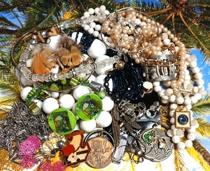 Jewelry Vintage/Modern Lot of Craft and Wearable Mix - One Full Pound or More - Picture 1 of 10