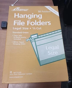 Carpetas de archivos colgantes Ampad tamaño legal caja abierta - Imagen 1 de 3