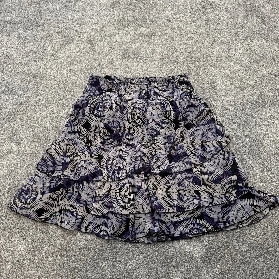 Vintage Y2K Fashion Bug Skirt M Tiered Lined Swirl Boho Festival Romantic - Image 1 of 4