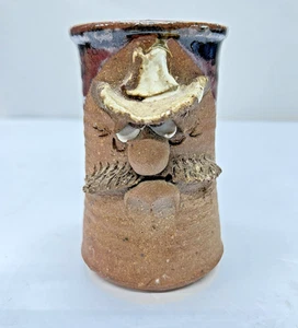 Stoneware Face Mug Vintage 3-D Golden Age Mustache Cowboy Sheriff - Picture 1 of 8