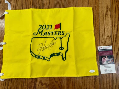 2021 Masters Golf Flag- Signed Hideki Matsuyama CHAMPION JSA AUTHENTICATED- PGA - Image 1 of 2