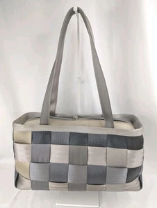 HARVEY'S Original Seatbelt Bag Gray Medium Tote Purse Handbag Double Top Handles - Picture 1 of 23