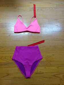 New Left On Friday Swim Set Pink Hi Hi Bottom+ Bra Size S - Picture 1 of 12