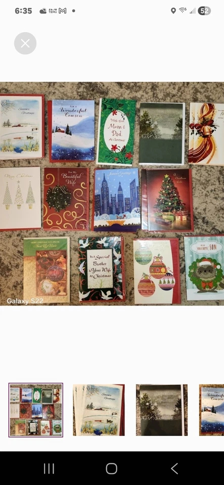 Juego mixto de tarjetas de Navidad y cumpleaños, 25 piezas tarjetas de felicitación navideñas con sobres Foto 1 de 4