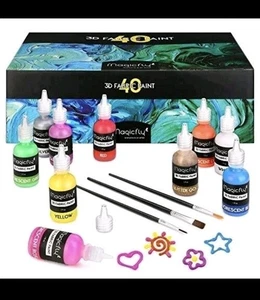 Magicfly 3D Fabric Paint Permanent 40 Colors of 30ml Volume Unit - Picture 1 of 7