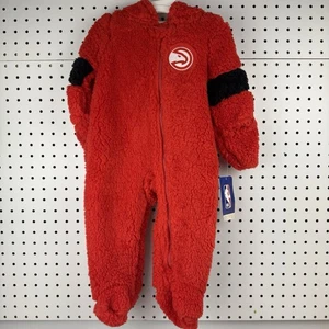 NBA Atlanta Hawks Infant 12M Red Sherpa Fleece Hooded Bunting NWT - Picture 1 of 8