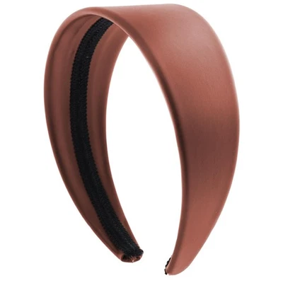 Brown Faux Leather Headband 2 Inch Wide Solid Hair Band for Women and Girls - Image 1 of 4