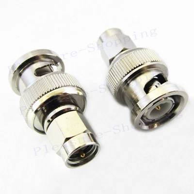 SMA male to BNC male plug RF coaxiable adapter connector straight for CCTV Radio - Image 1 of 3
