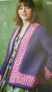 Knitting Pattern- Lady's Lovely Cardigan In 3 Colours of Chunky-32-50in. - Picture 1 of 2