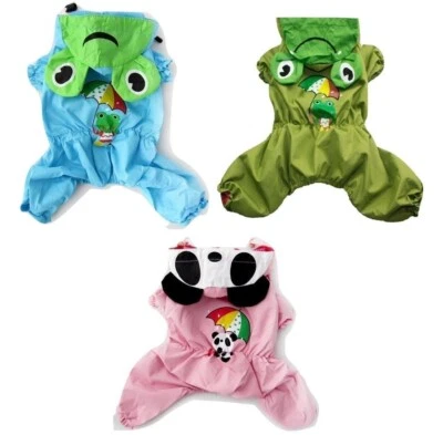 FUNNYDOGCLOTHES For SMALL Pet Cat Dog RainCoat Jumpsuit Hoodie One Piece Waterproof size XXS- XL