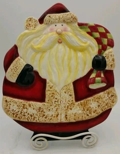 Santa Plate Christmas Cookies Becca Barton Certified International - Picture 1 of 6