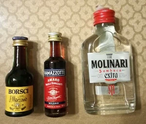 AMARO BORSCI 4 CL, RAMAZZOTTI 5 CL, SAMBUCA RAMAZZOTTI 10 CL MIGNON LIQUORE - Foto 1 di 3