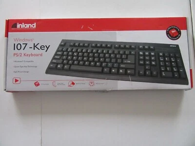 NIP Inland Windows 107 Key PS/2 Keyboard Quiet Type Spill Proof MC855718 - Image 1 of 4