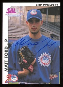 2000 Hagerstown Suns MATT FORD Signed Card autograph AUTO RC BREWERS BLUE JAYS