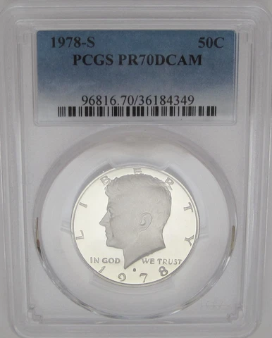 1978-S Kennedy PCGS PR 70 DEEP CAMEO PROOF Half Dollar Cover