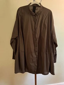 RUNDHOLZ Oversize Sz M Brown Cotton Tunic Blouse - Picture 1 of 7