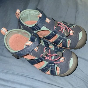 Keen Newport Water Hiking Sport Sandals Youth Unisex Sz 3 Green Teal Salmon - Picture 1 of 10