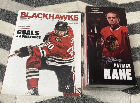 Chicago Blackhawks #88 Patrick Kane Bobblehead - Chevy Drives SGA 2019 + Program Cover