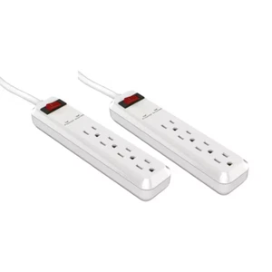 4 Steckdosenleiste Überspannungsschutz mit 3 Fuß Kabel (2er-Pack) - Bild 1 von 6